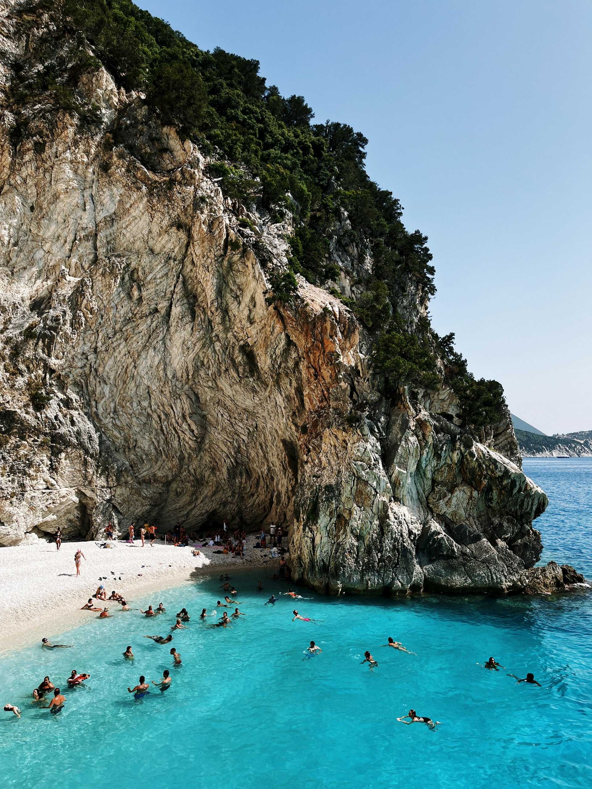 Crystal clear waters of an Ithaca cove